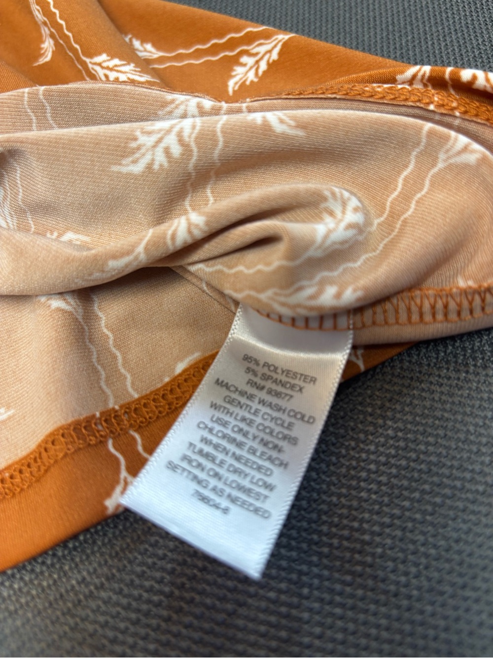 Liz Claiborne Women's Rust orange Patterned U-ring Keyhole 3/4 sleeve Top 2XL - Picture 6 of 6